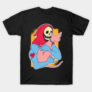 Skeleton Holding Cat T-Shirt